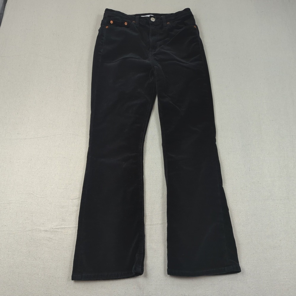 Re/Done Jeans Womens 27 Black High Rise Velvet Straight